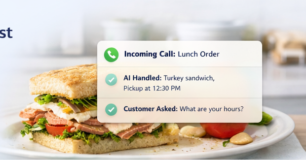 Incoming lunch order handled by Skip Solutions AI receptionist
